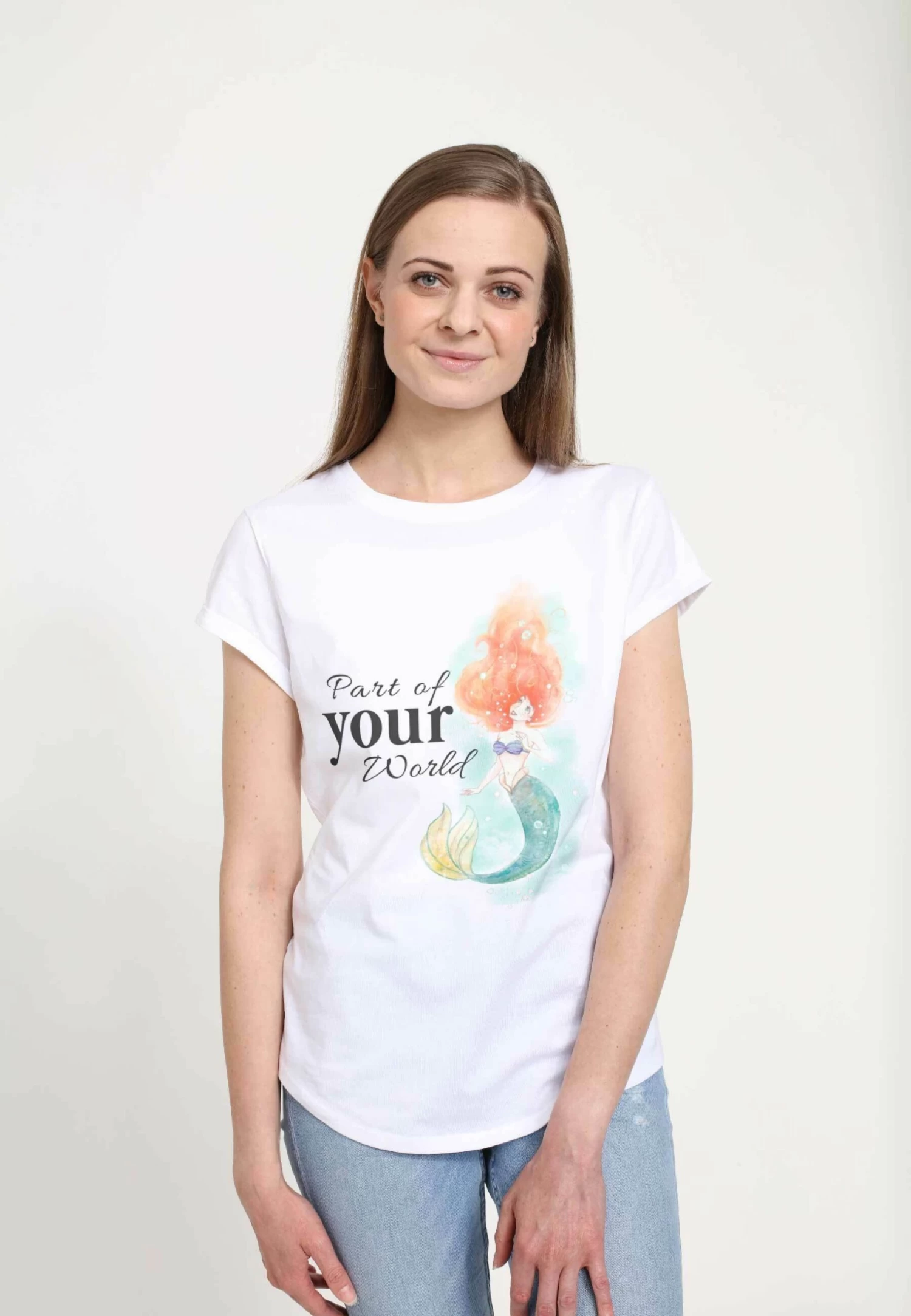 Disney The Little Mermaid Peaceful Ariel World - T-Shirt Print - White 4 Disney The Little Mermaid Peaceful Ariel World - T-Shirt Print - White - Afbeelding 4
