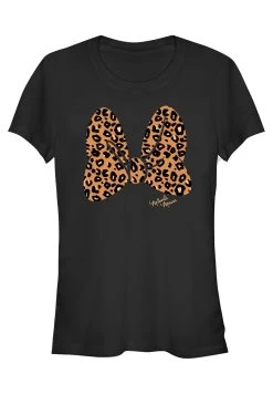 Disney Mickey Classic Animal Print Bow - T-Shirt Print - Black