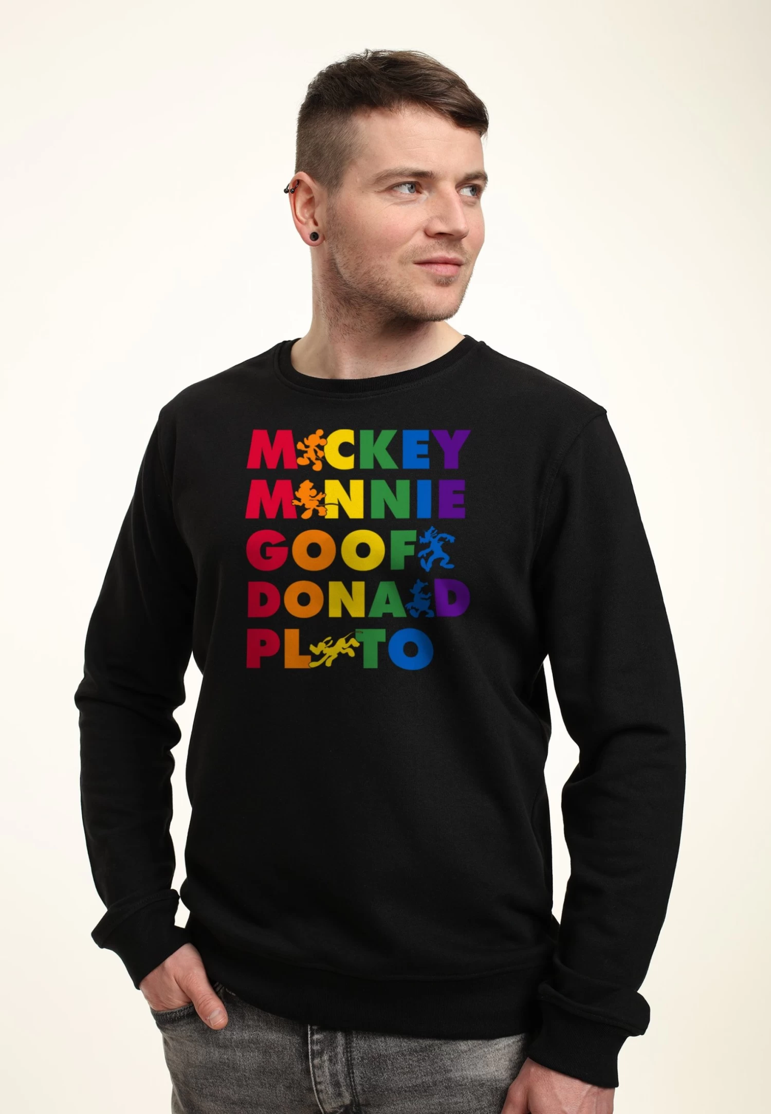 Disney Mickey Mouse Prideful Friends - Sweater - Black 1 Disney Mickey Mouse Prideful Friends - Sweater - Black