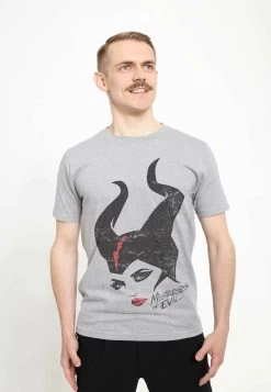 Disney Maleficent: Mistress Of Evil Mal Evil Unisex - T-Shirt Print - Melange Grey