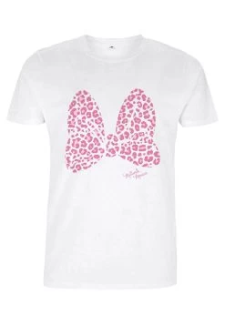 Disney Mickey & Friends Pink Leopard - T-Shirt Print - White
