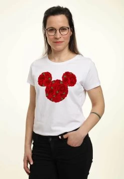 Disney Mickey Classic Mickey Mouse Roses - T-Shirt Print - White -Mode Verkoop dfe496d7eb9347b593b12f70ffe7737e
