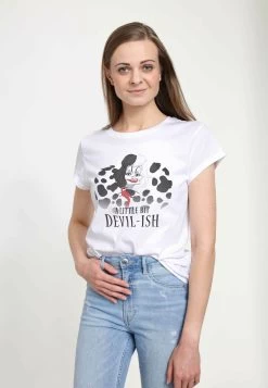 Disney 101 Dalmatians Scary Evil Cruella - T-Shirt Print - White -Mode Verkoop dfe8929310874ef9a35c938967ef6f37