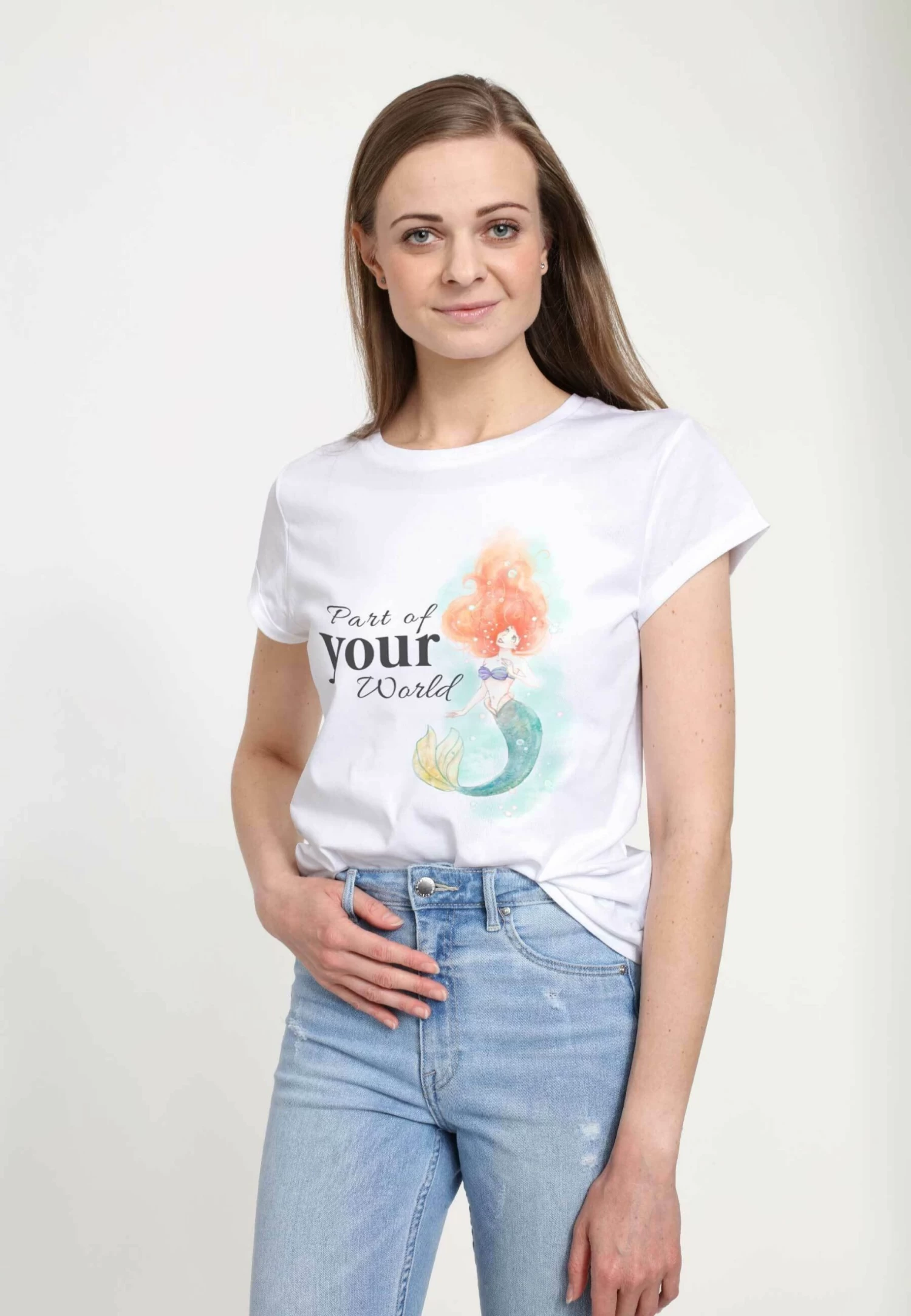 Disney The Little Mermaid Peaceful Ariel World - T-Shirt Print - White 3 Disney The Little Mermaid Peaceful Ariel World - T-Shirt Print - White - Afbeelding 3