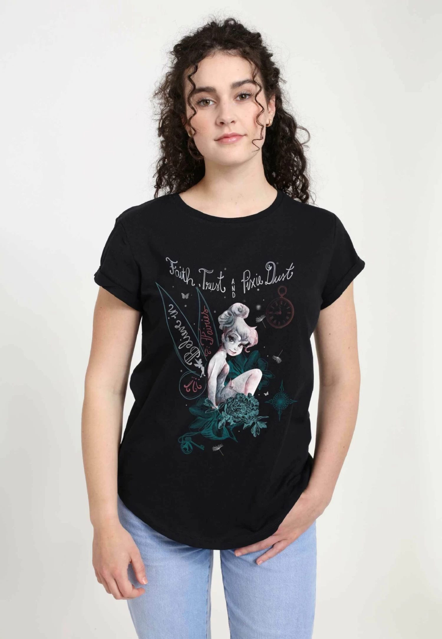 Disney Peter Pan Tink In Fairy Land - T-Shirt Print - Black 1 Disney Peter Pan Tink In Fairy Land - T-Shirt Print - Black