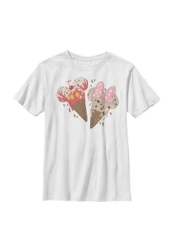 Disney Classic Mickey Mickey Minnie Cones - T-Shirt Print - White