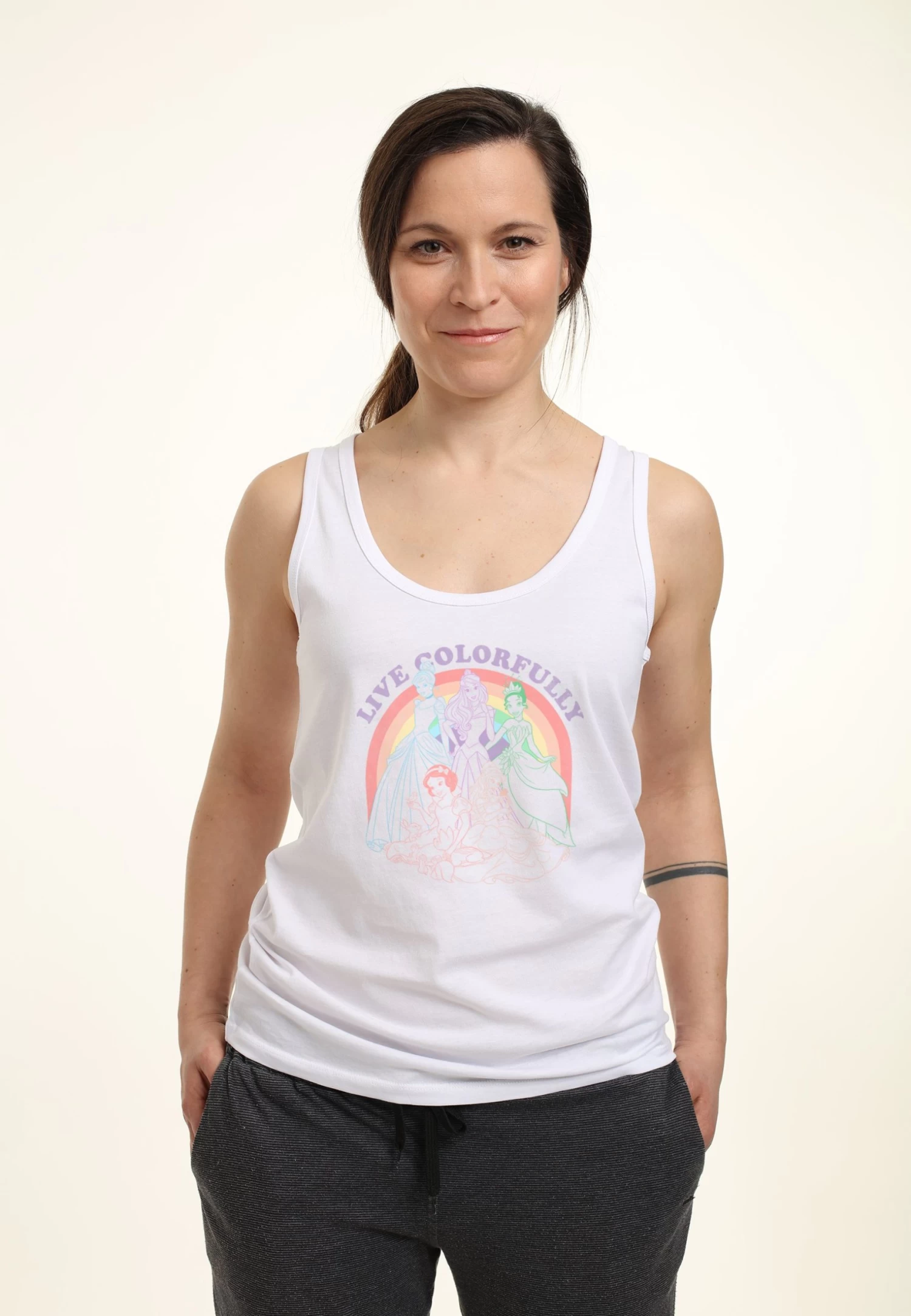 Disney Princesses Rainbow Princess - Top - White 1 Disney Princesses Rainbow Princess - Top - White