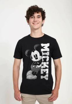 Disney Classic Mickey Mickey Lean Unisex - T-Shirt Print - Black