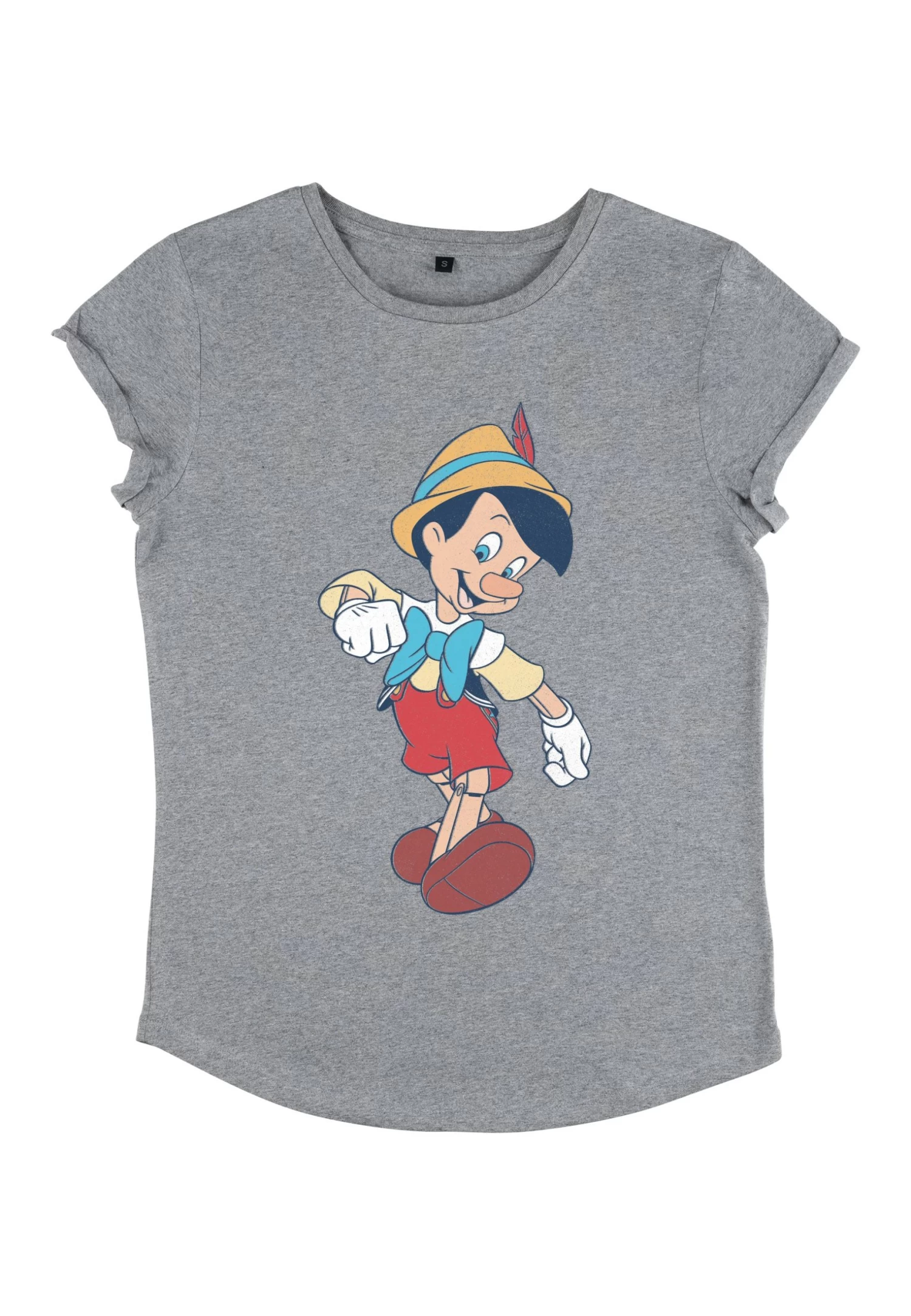 Disney Pinocchio Vintage Pinocchio - T-Shirt Print - Melange Grey 4 Disney Pinocchio Vintage Pinocchio - T-Shirt Print - Melange Grey - Afbeelding 4