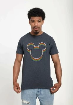 Disney Mickey Classic Rainbow Ears Unisex - T-Shirt Print - Melange Black -Mode Verkoop f64dee3dd4fc466eb54c605703cd5307