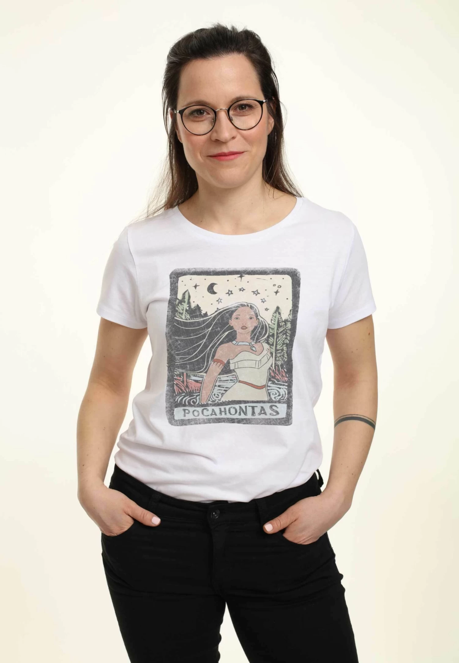 Disney Princess Pocahontas Block - T-Shirt Print - White 1 Disney Princess Pocahontas Block - T-Shirt Print - White