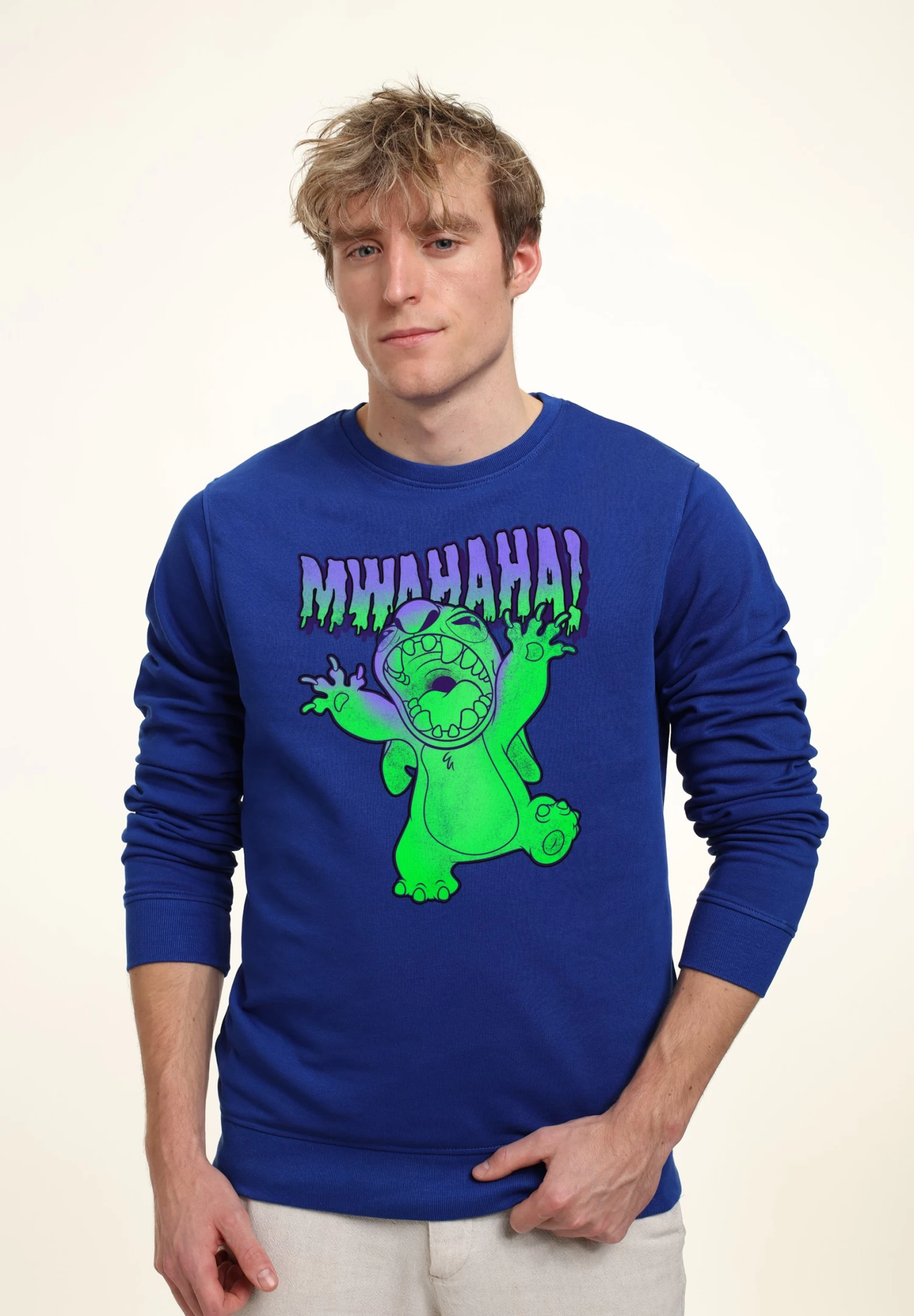 Disney Lilo & Stitch Mwahaha - Sweater - Royal Blue 3 Disney Lilo & Stitch Mwahaha - Sweater - Royal Blue - Afbeelding 3