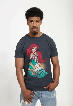 Disney The Little Mermaid Sailor Ariel Unisex - T-Shirt Print - Melange Black