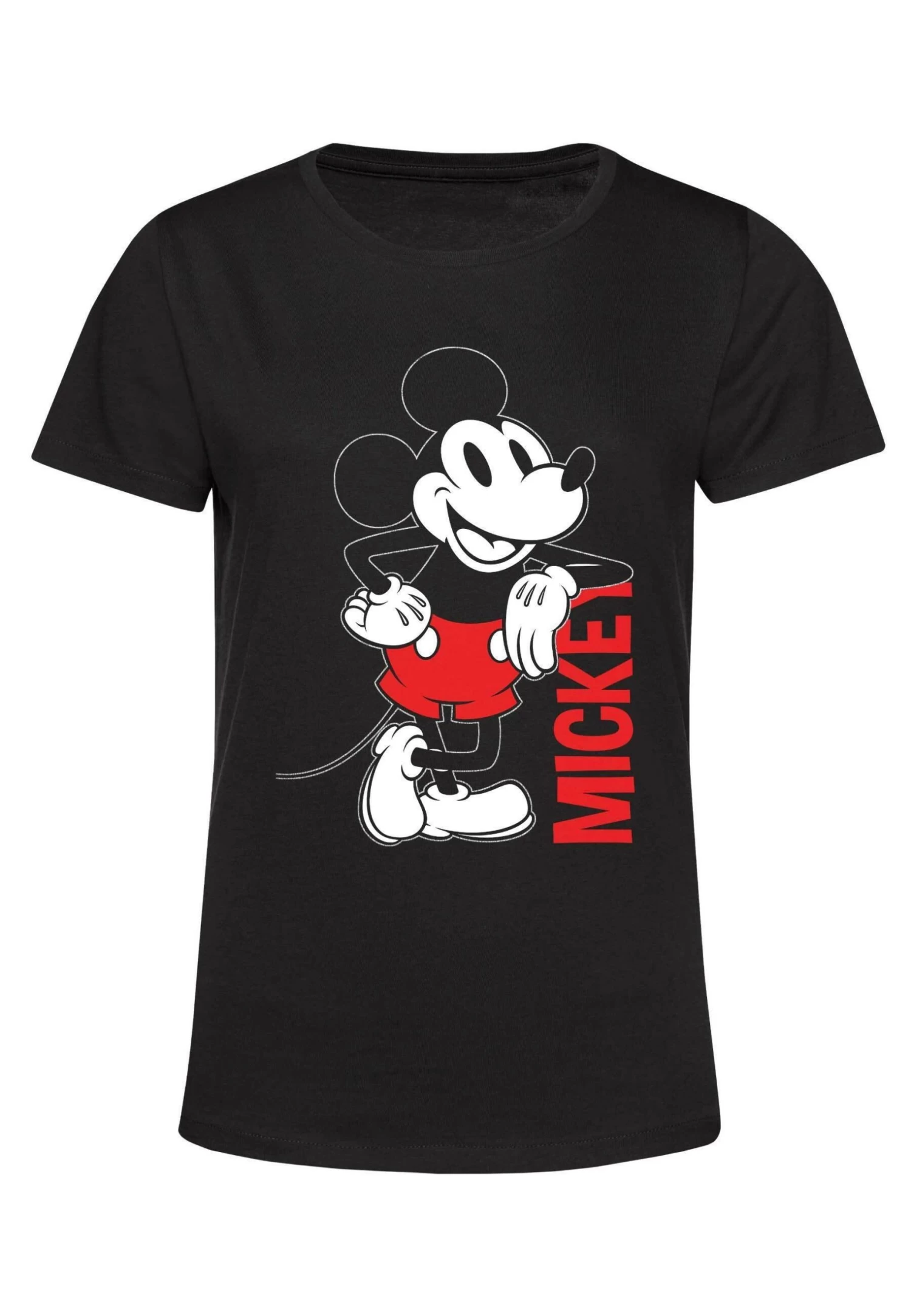 Disney Mickey Mouse And Friends Leaning - T-Shirt Print - Black 5 Disney Mickey Mouse And Friends Leaning - T-Shirt Print - Black - Afbeelding 5